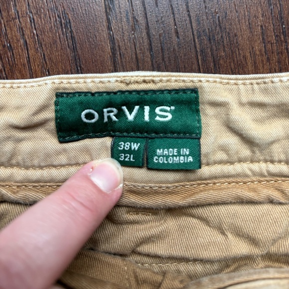 Orvis Pants Khaki Men's Size 38x32 With Suspender Buttons - Picture 3 of 7